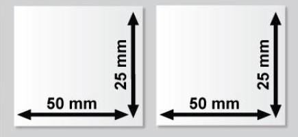 50mm x 25mm 2'li Ayrık PP Şeffaf Etiket (Sticker)