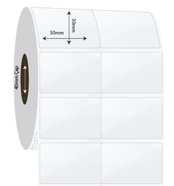 50mm x 30mm 2'li Bitişik PP Şeffaf Etiket (Sticker)