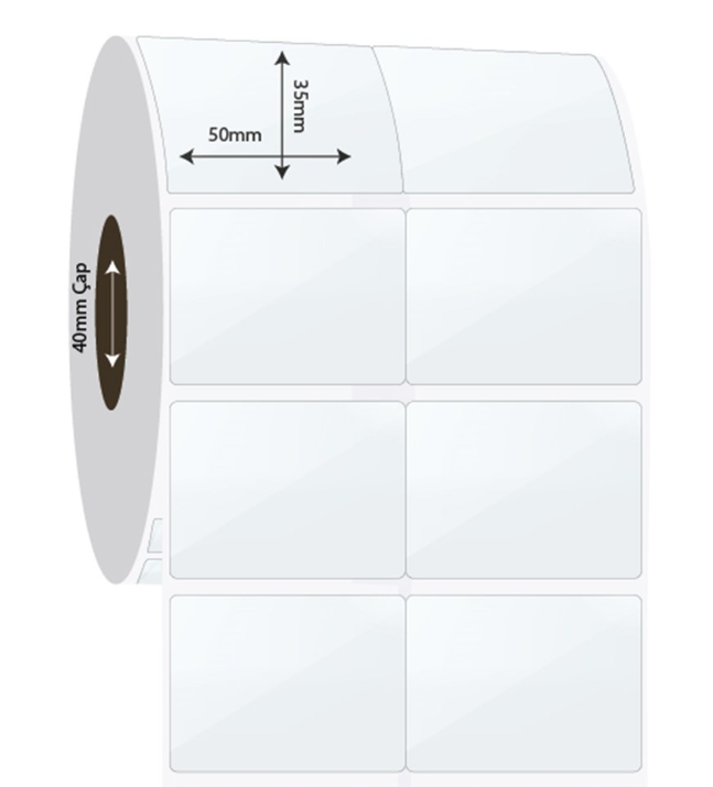 50mm x 35mm 2'li Bitişik PP Şeffaf Etiket (Sticker)