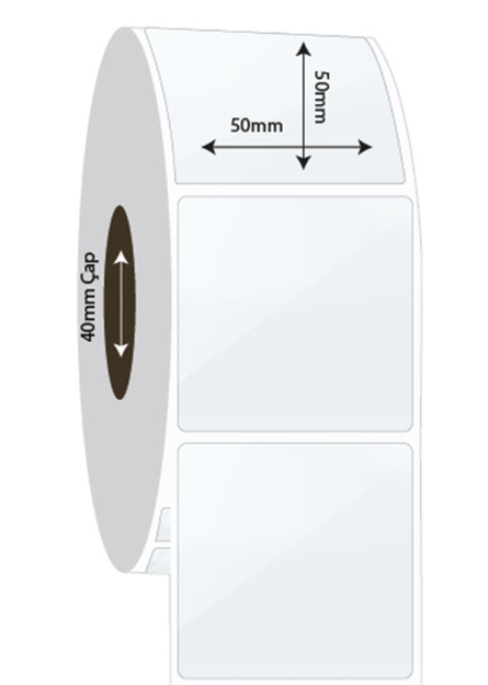 50mm x 50mm PP Şeffaf Etiket (Sticker)