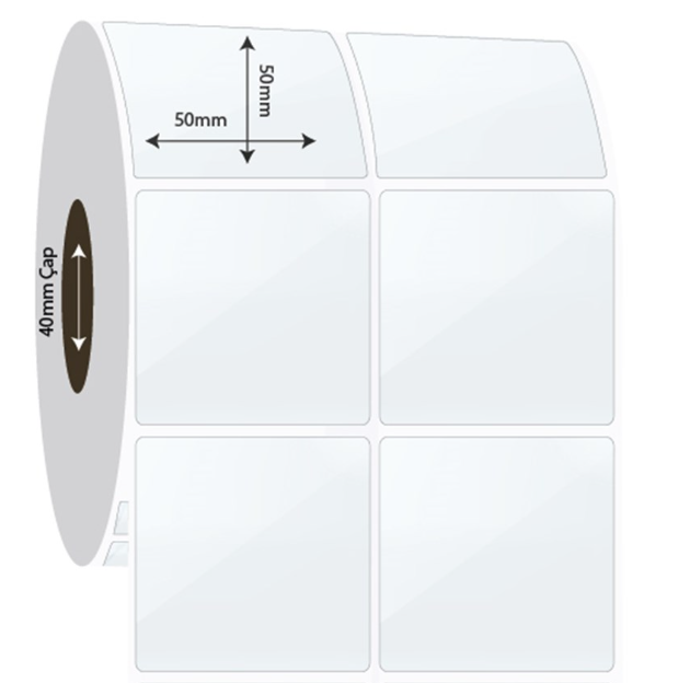 50mm x 50mm 2'li Ayrık PP Şeffaf Etiket (Sticker)