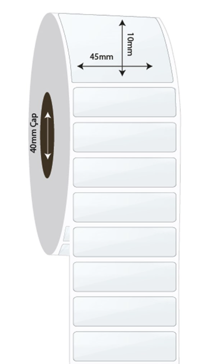 45mm x 10mm PP Şeffaf Etiket (Sticker)