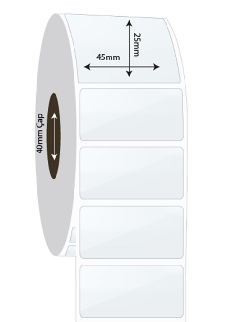 45mm x 25mm PP Şeffaf Etiket (Sticker)