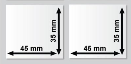 45mm x 35mm 2'li Ayrık PP Şeffaf Etiket (Sticker)