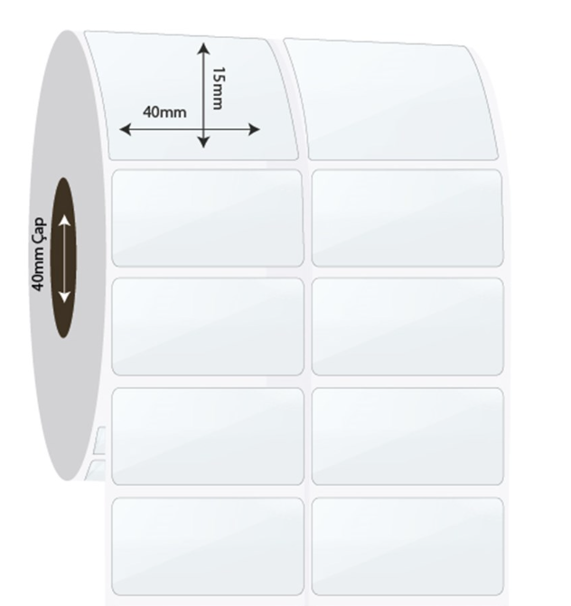 40mm x 15mm 2'li Ayrık PP Şeffaf Etiket (Sticker)