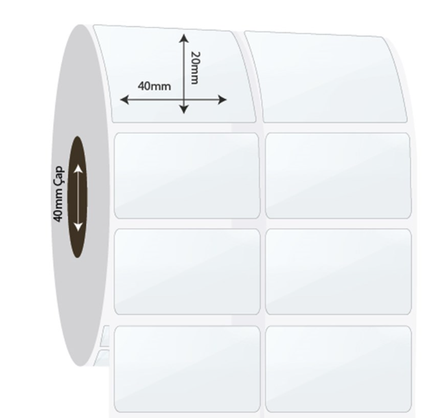 40mm x 20mm 2'li Ayrık PP Şeffaf Etiket (Sticker)