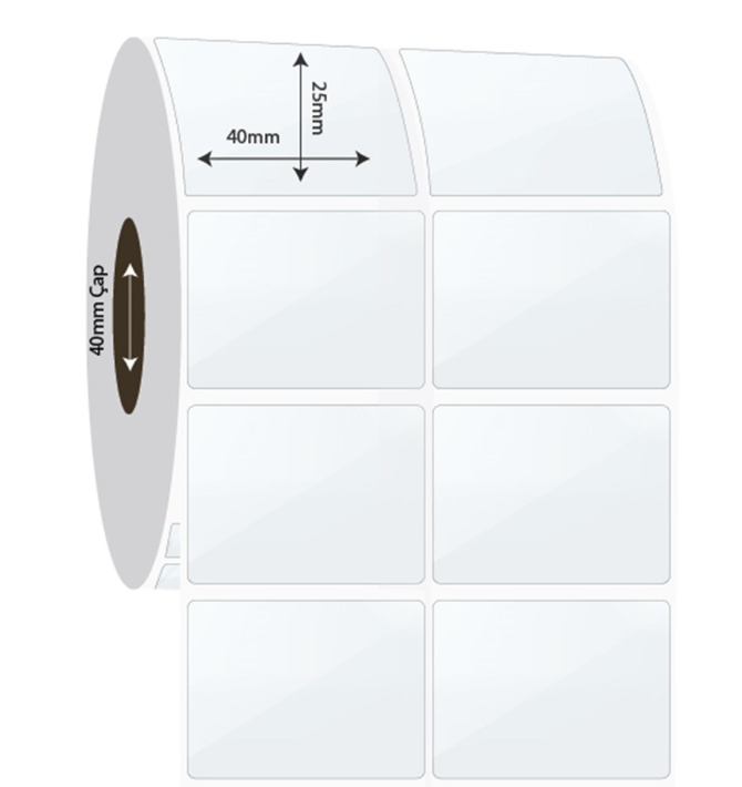 40mm x 25mm 2'li Ayrık PP Şeffaf Etiket (Sticker)