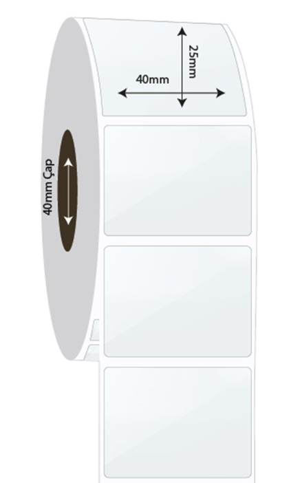 40mm x 25mm PP Şeffaf Etiket (Sticker)