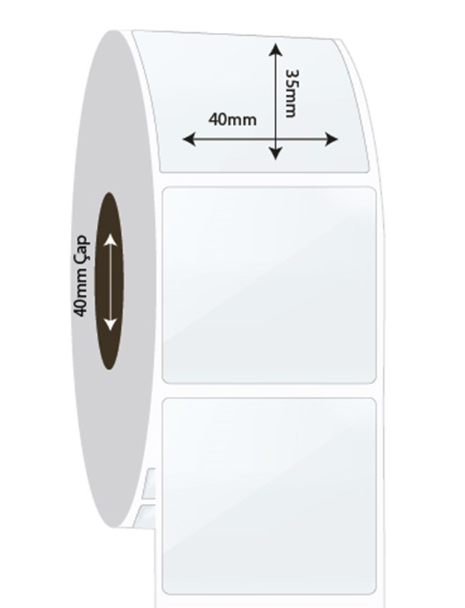 40mm x 35mm PP Şeffaf Etiket (Sticker)