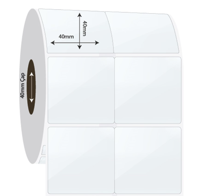 40mm x 40mm 2'li Bitişik PP Şeffaf Etiket (Sticker)