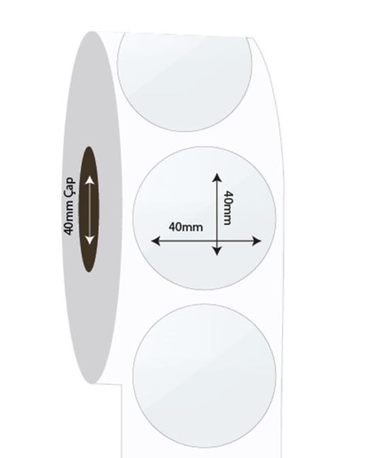 40mm x 40mm Oval PP Şeffaf Etiket (Sticker)