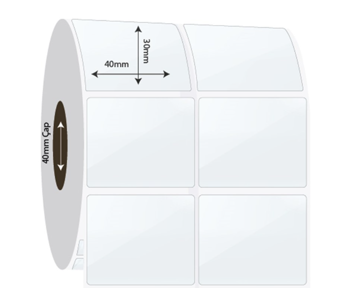 40mm x 30mm 2'li Ayrık PP Şeffaf Etiket (Sticker)