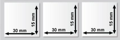 30mm x 15mm 3'lü Ayrık PP Şeffaf Etiket (Sticker)