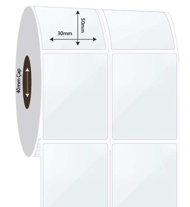 30mm x 50mm 2'li Ayrık PP Şeffaf Etiket (Sticker)
