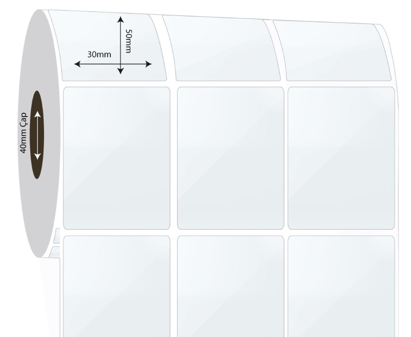 30mm x 50mm 3'lü Ayrık PP Şeffaf Etiket (Sticker)