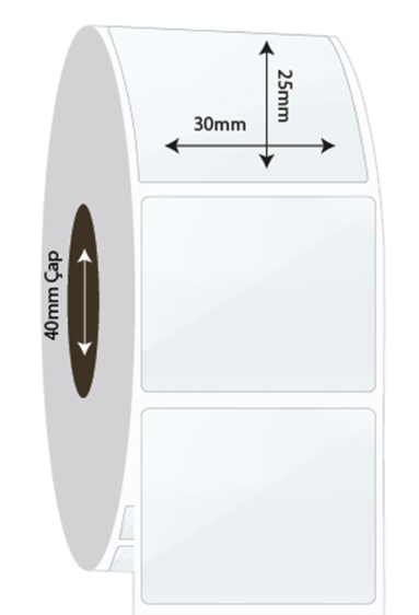 30mm x 25mm PP Şeffaf Etiket (Sticker)