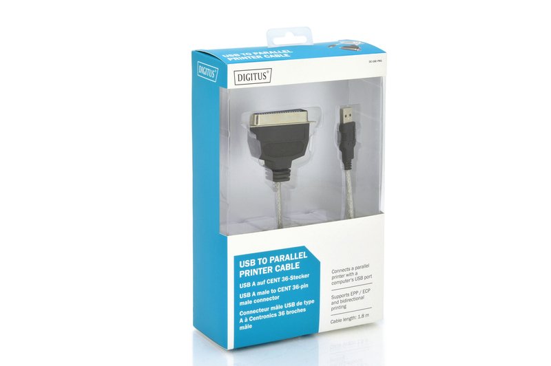 DIGITUS USB A ERKEK/CENT 36 PİN ERKEK USB 2.0 PARALEL YAZICI KABLOSU 1.8M