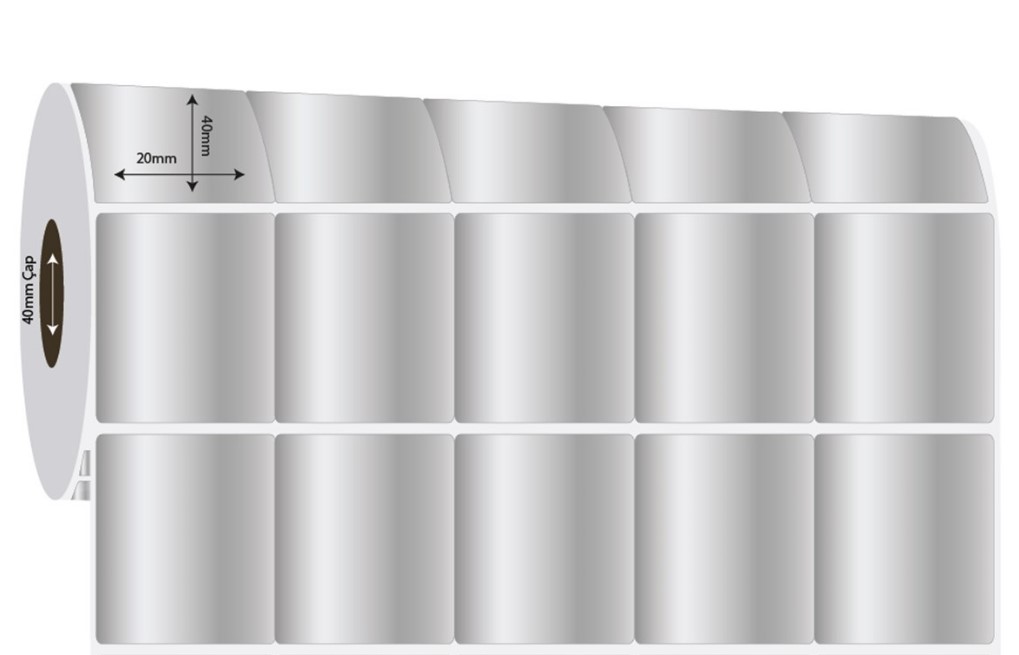 20mm x 40mm 5'li Ayrık Sılvermat Etiket (Sticker)