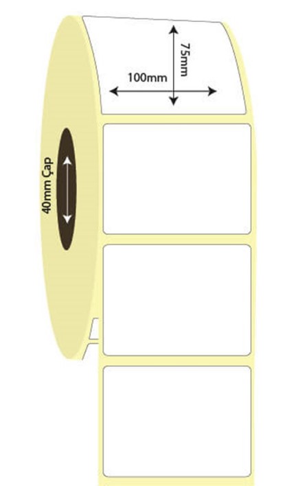 100mm x 75mm  Lamine  Termal Etiket  (Sticker)