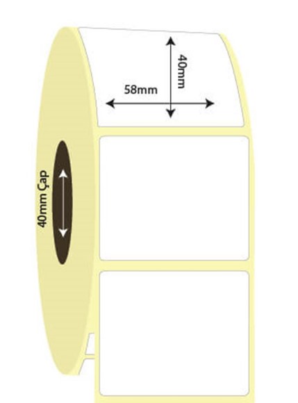 58mm x 40mm  Lamine  Termal Etiket (Sticker)