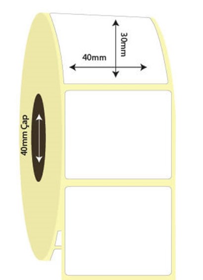 40mm x 30mm  Lamine Termal  Etiket (Sticker)