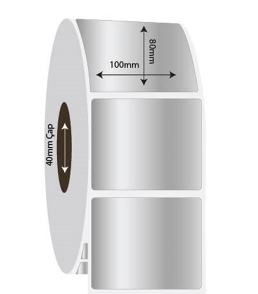 80mm x 180mm  Sılver Mat Etiket (Sticker) 