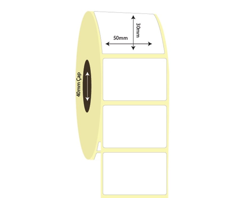 50mm x 30mm Vellum Etiket (Sticker)