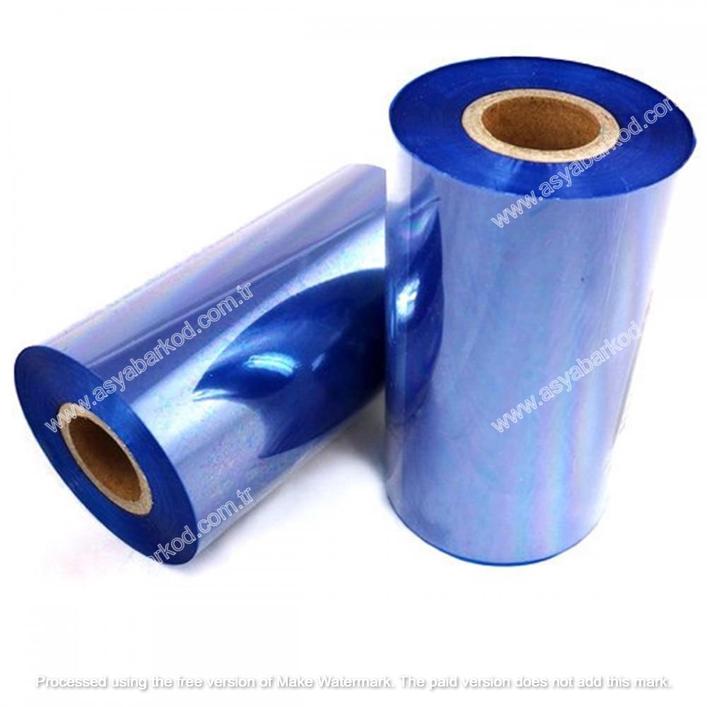 90mm X 300 Metre Wax Mavi Renkli Ribon