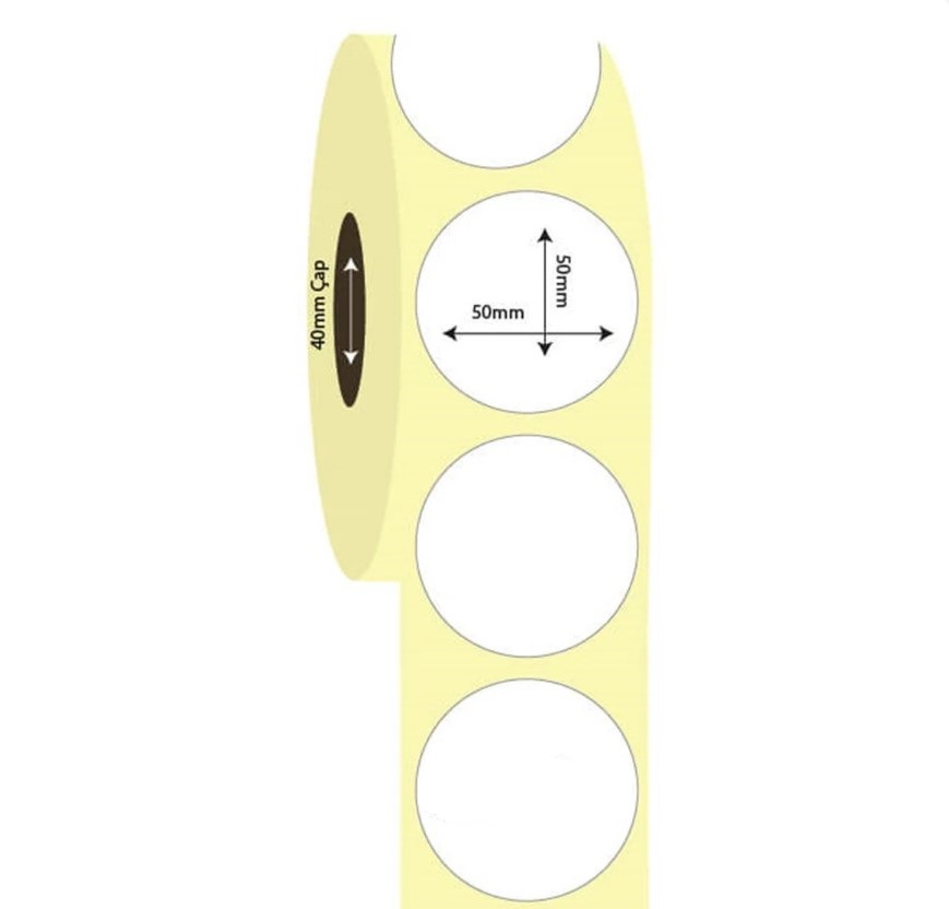 50mm x 50mm Oval Lamine Termal Etiket (Sticker)