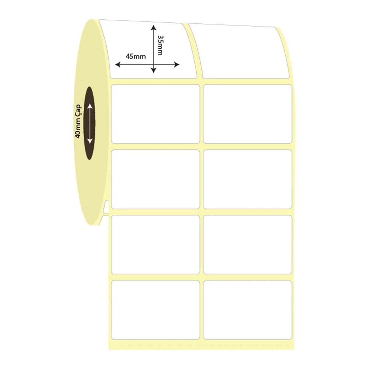 40mm x 35mm 2'li Ayrık Vellum Etiket (Sticker)