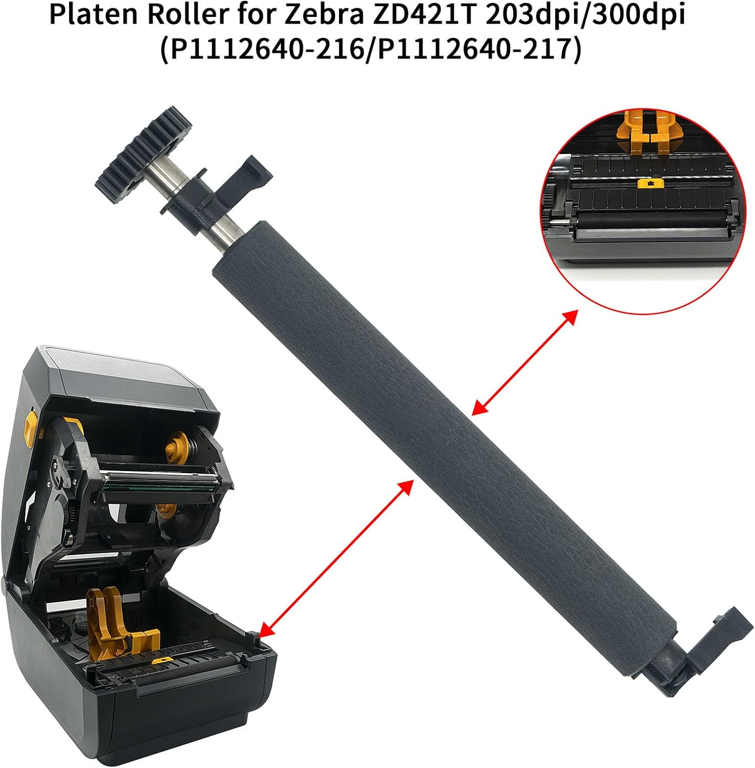 Zebra ZD421T Kauçuk Silindir - Platen Roller -Merdane (ZD421T - ZD888T - ZD220T  - ZD230T) P1112640-216