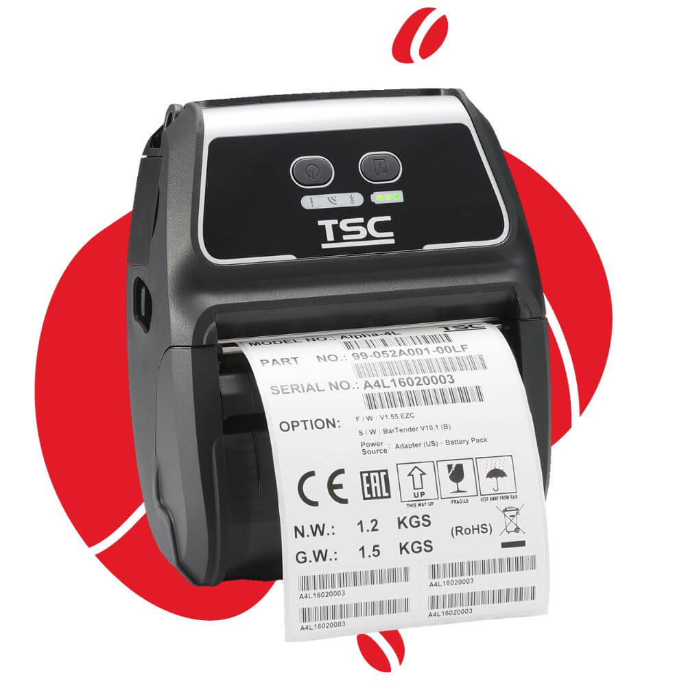 TSC Alpha-4L Taşınabilir Barkod Yazıcı Ekransız 203 DPI